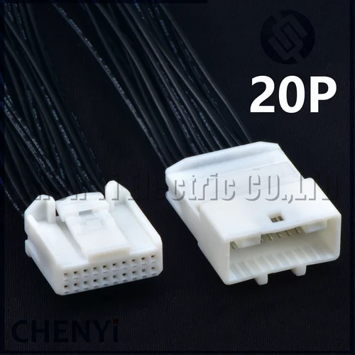 Imagen 1 del producto Conector de cable para reproductor de CD de coche, enchufe de arnés de cables de control central de vehículo, 20 pines, 1473750-1, 1473807-1 para Toyota y Nissan