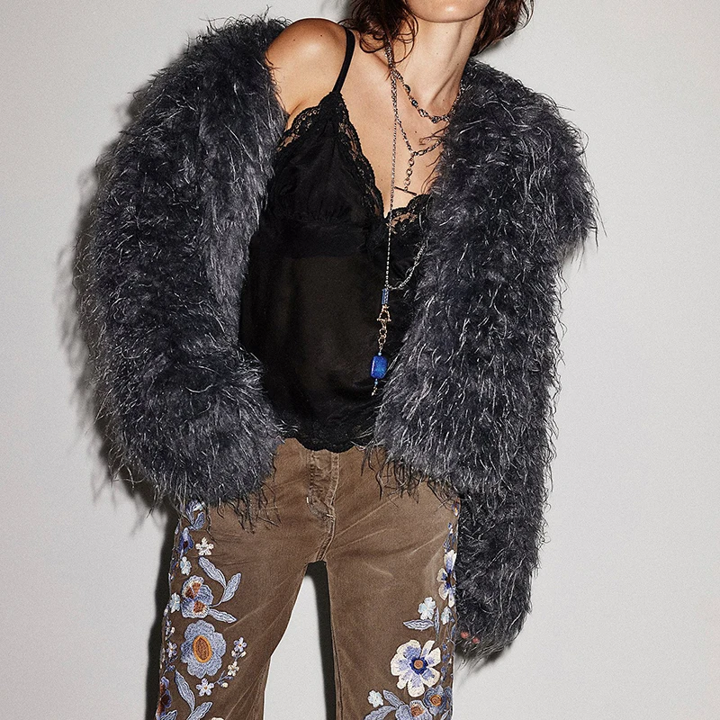 Capispalla a maniche lunghe in lana moda streetwear Cappotto cardigan da esterno casual Autunno Inverno Giacca da donna in tinta unita con colletto bavero