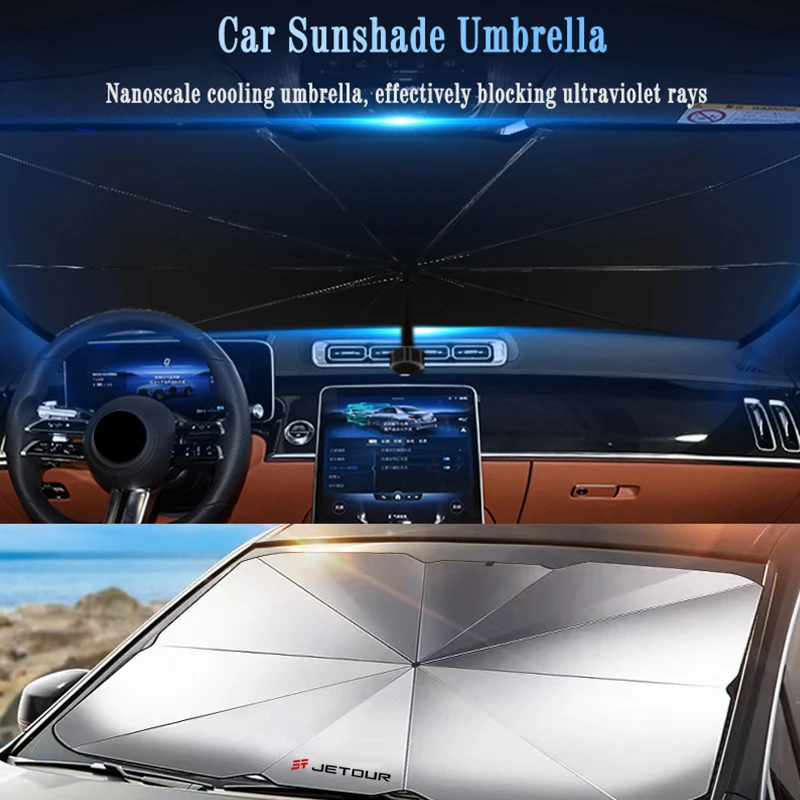 Car Sunshade Front Window Parasol for Chery Jetour X70 X70SM X90 X95 DASHING i-DM T2 T3 Foldable Umbrella Style Auto Windshield