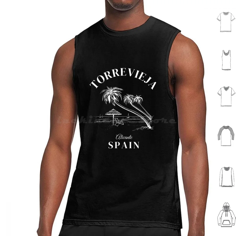 Torrevieja Spain Souvenir Tank Tops Print Cotton Torrevieja City Blanca Spanish Beaches Spanish Charm Torrevieja