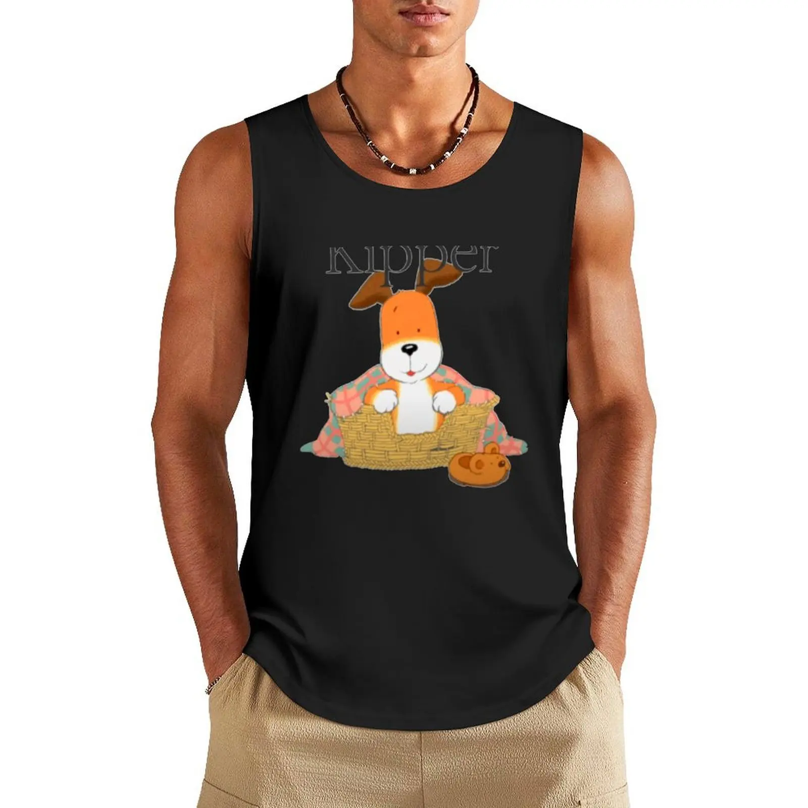 

Kipper the dog Tank Top gym shirt men Men's clothes sleeveless man shirts