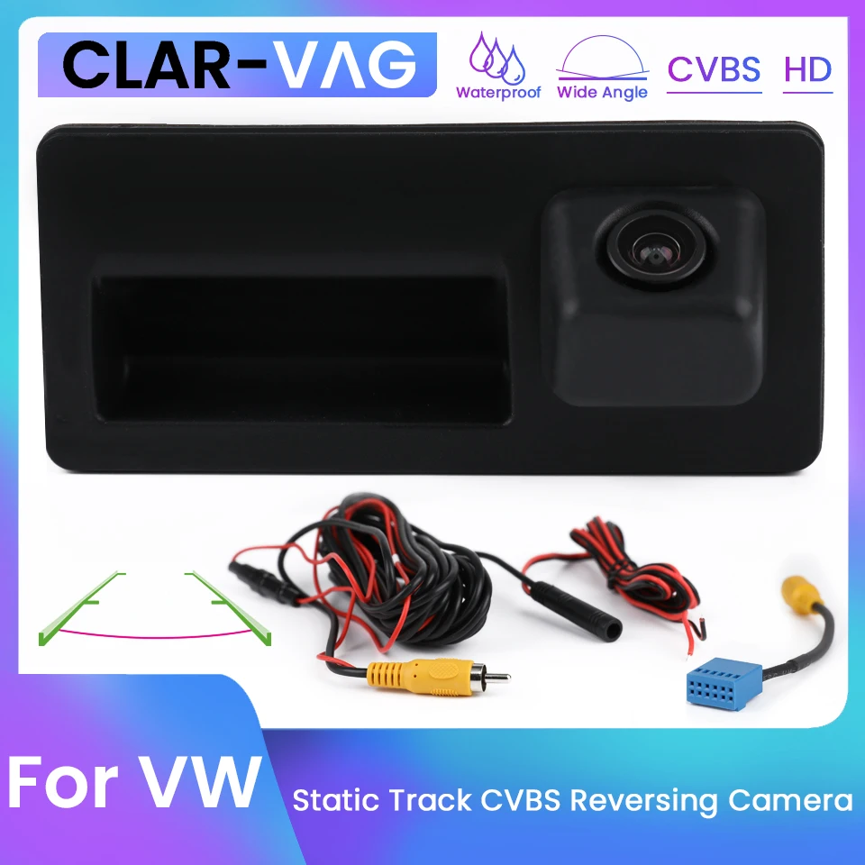 

Car CVBS Rear View Reversing Trunk Handle Camera for VW Passat B8 Golf 6 7 Polo Jetta Tiguan MIB RCD360 RCD330 Radio