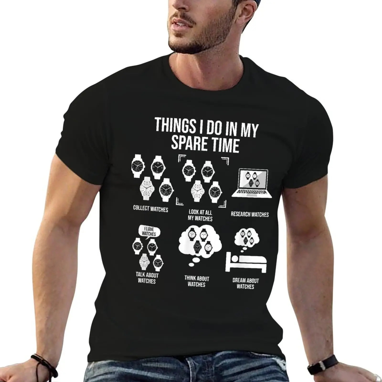 Things I Do In My Spare Time, Horologist Watch Collector T-Shirt anime stuff mens graphic t-shirts big and tall