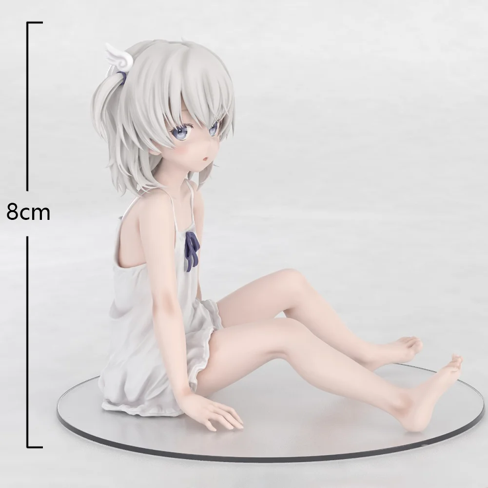 Figurka ilustracyjna Makoto Shiroikone siedząca figurki akcji Kawaii słodkie figurki akcji lalki model PVC statuetka prezenty 8cm