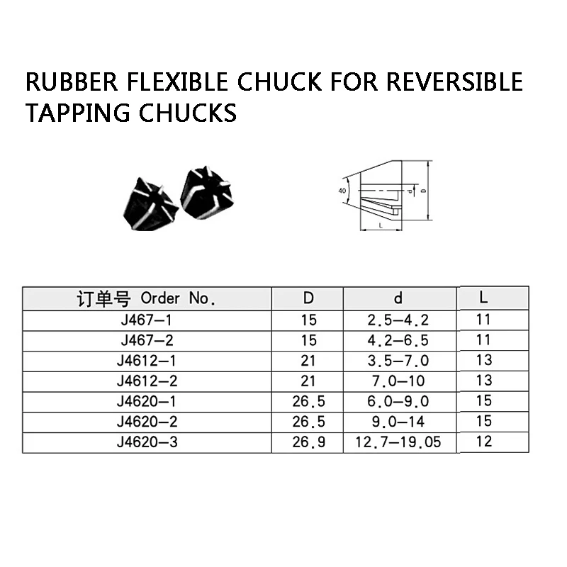 Imagem -06 - Reversível Tapping Chuck Thread Chuck Grupo Jsn7 Js12 Tapping Flexível J467 4612 J4620 Cabeça de Rosca Auto-reversa