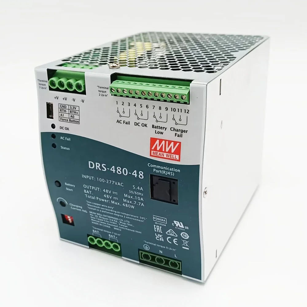 480W 10A AC DC Smart Security Power Supply DIN Rail 48V Uninterrupted UPS Backup For Security Camera System Industrial Pro