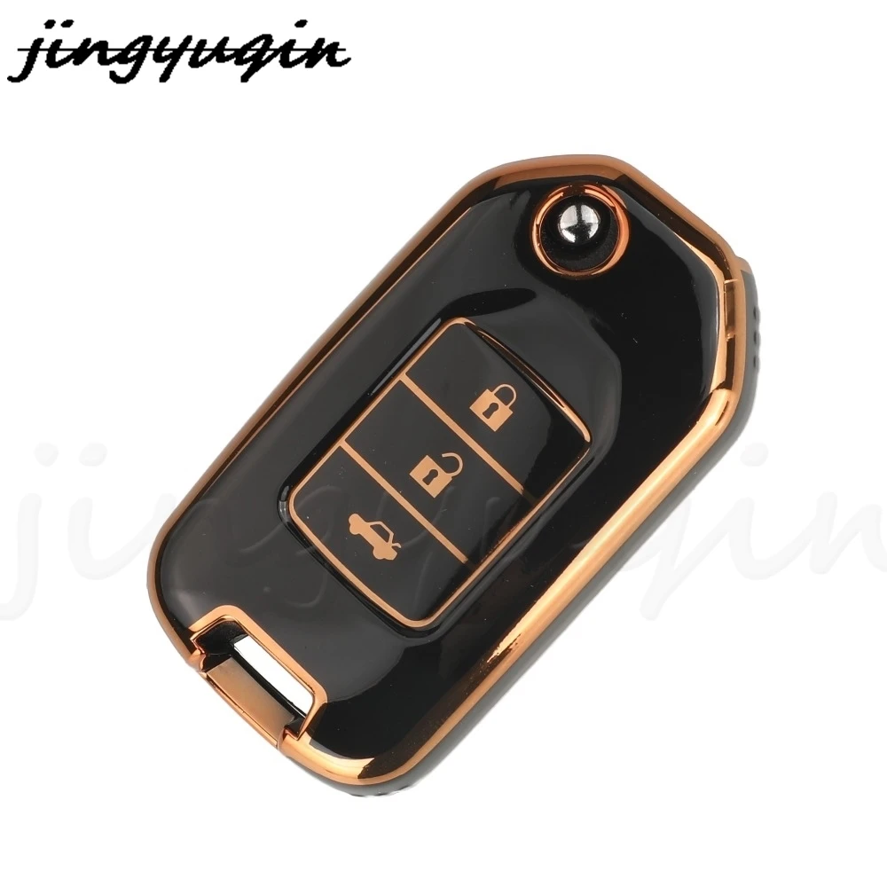 JYQ TPU Auto Key Shell Case Cover For Honda Accord Civic City CRV Jazz XR-V Vezel HR-V FRV Crider Odyssey Remote Car Accessorie