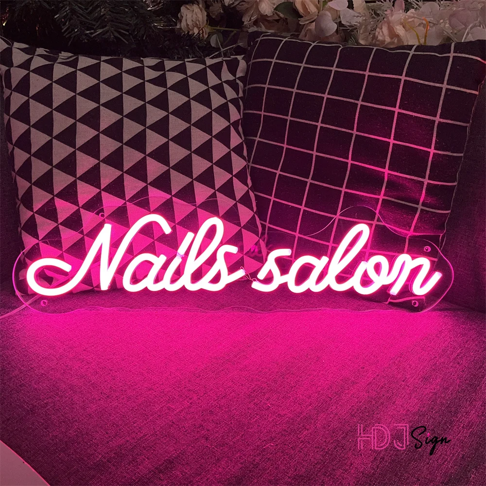 Tùy Chỉnh Móng Tay Salon LED Neon Ký Kinh Doanh Chiếu Sáng Bảng Hiệu Cho Salon Hàng Mi Móng Tay Shop Trang Trí Phòng Trang Trí Cửa Sổ