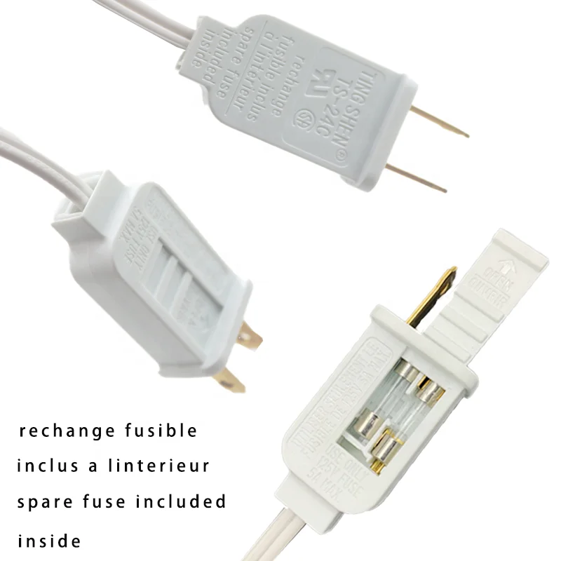 5 Base C7 String Bulbs E12 Christmas Village Light Accessory Cord with 5 Light Bulb Clip with On/Off Spare Fuse Switch Plugs