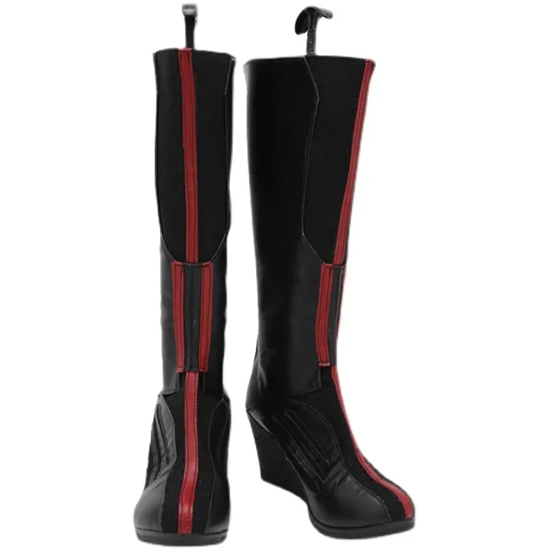 Wat99 فيلم واندا فيجن القرمزي الساحرة ماكسيموف تأثيري حلي عالية الكعب بولي Leather الجلود أحذية الحفلات الهالوين لعام 2025 جديد