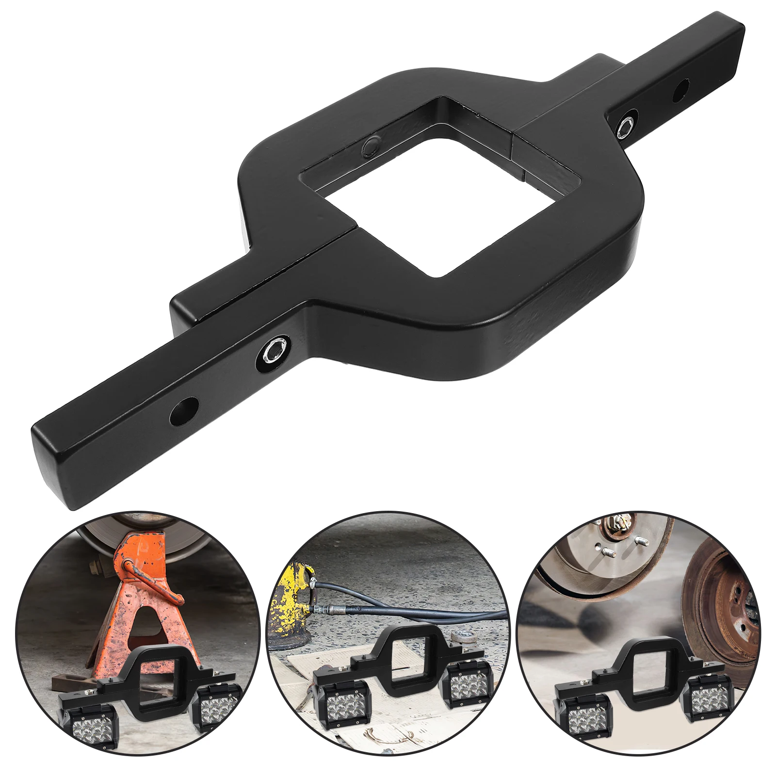 

Trailer Tow Hitch Bracket Black Mount for Reverse Backup LED Lights Search Lighting Universal 2 Bolt Design Fits Most Vehicles
