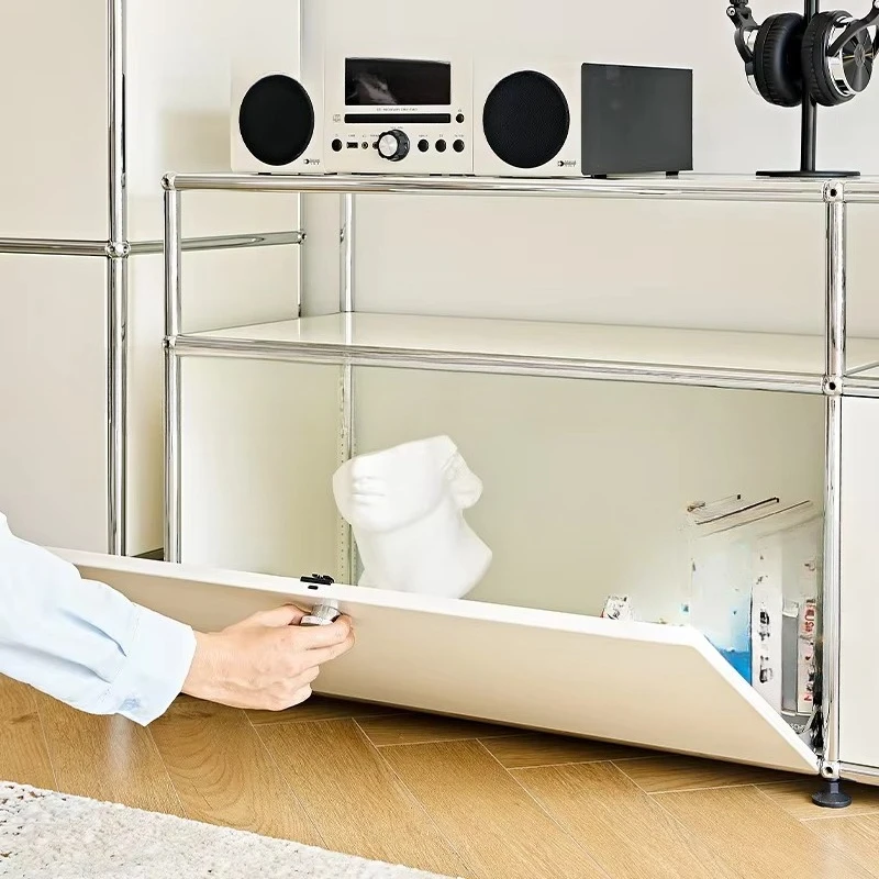 Retro TV cabinet module cabinet, modern simple living room locker, module combination