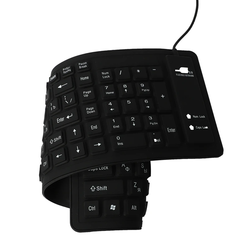 103Keys Silicon Keyboard Russian Layout USB Interface Keyboard Flexible Foldable Wired Keyboard For PC Desktop Laptop