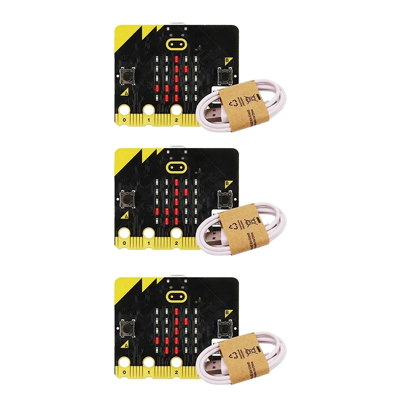 3X The Microbit Board V2 Starter Kit Has Built-In Speakers And A Microphone Support Artificial Intelligence