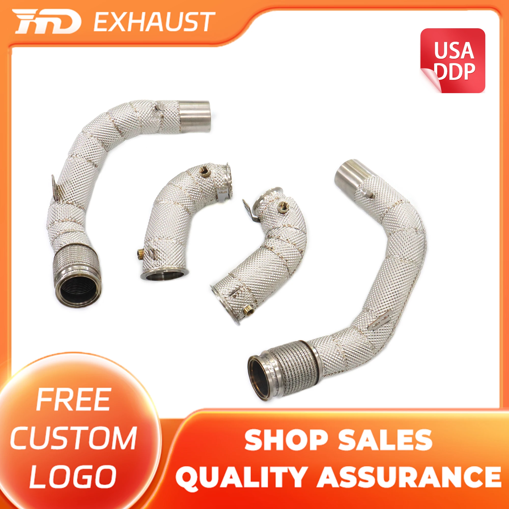 

HMD Exclusive customization Stainless steel Downpipe for BMW M8 M5 M6 F90 F92 S63 4.4T Performance exhaust for car