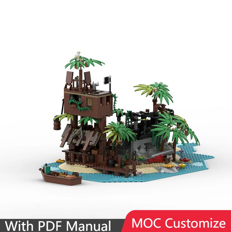 

889 шт. MOC креативный пиратский безопасный дом модульная модель архитектура строительный блок образование DIY сборка детские игрушки подарки на день рождения