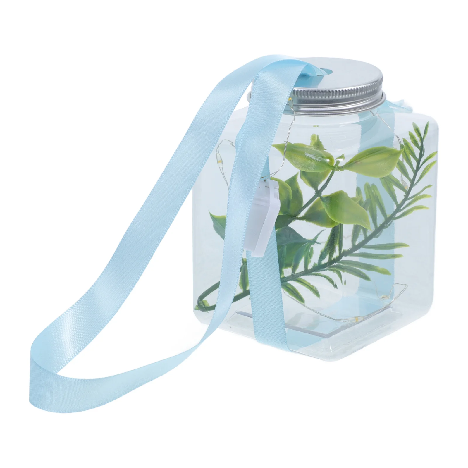 

1Set Household Small Fish Breeding Box Transparent Plastic Tank with Lamp String Exquisite Detail Small Fish Tank