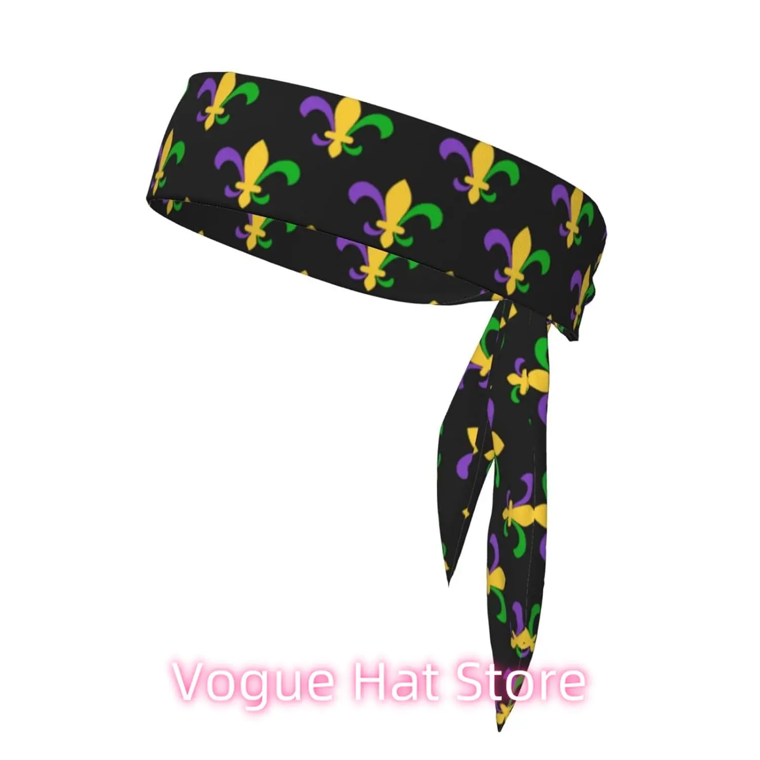 

Sports Headbands for Men & Women Dark Black Mardi Gras Art Sweatband for Running, Cycling, Basketball, Tennis, Yoga