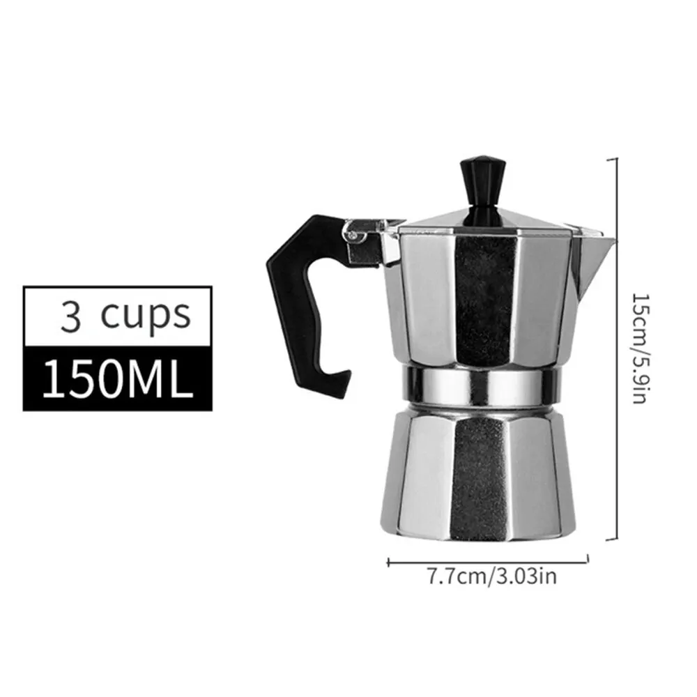 Aluminum Coffee Kettle Household Italian Octagonal Moka Coffee Tea Pot Office Home Travel Outdoor Camping Tableware Equipment image 3