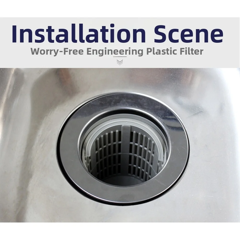 Drain Basket Strainer for Kitchen Sink with 96 Rectangular Drain Holes to Maximize Filtration Without Slowing Flow