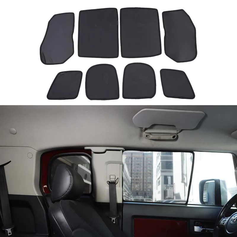 

Для Toyota FJ Road Cruiser 2007-2021: полный комплект сеток на окна автомобиля, защита от солнца, теплоизоляция, солнцезащитный козырек, 8 шт.