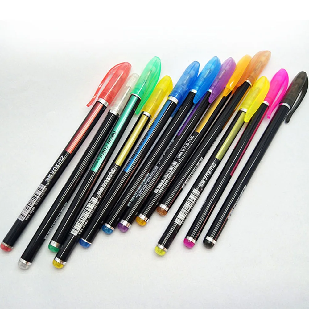 

18 Colors Gel Pen Set 1.0mm Refillable Free-Flowing Ink for Doodling Scrapbooking Sketching Gift Gel Pens Coloring Pens