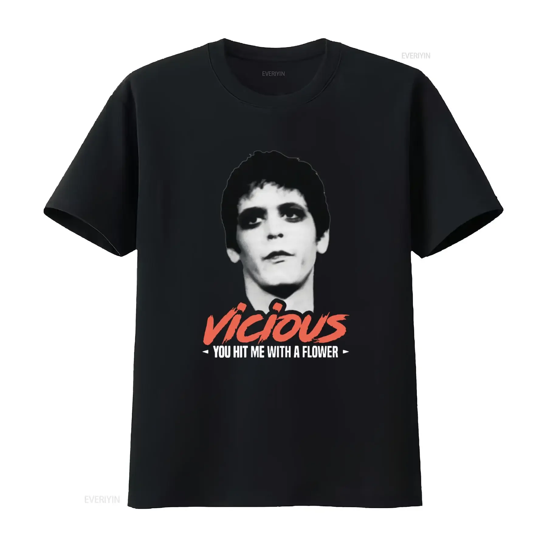 Lou Reed Vicious Velvet Underground Rock T shirt You Hit Me With A Flower Design vintage Washed Versatile Soft Comfortable