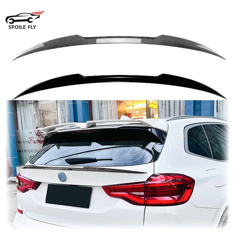 2018 To Up For For bmw X3 G01 G08 IX3 Rear Spoiler Lip Trunk Mid Wing By High Quality ABS Glossy Black Carbon Fiber Body Kit