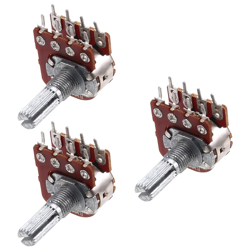 Excellent-3 Piece B100K Dual Fever Audio Speaker Amplifier Adjustable Step Master Volume Potentiometer 20Mm Flower Handle 8 Feet
