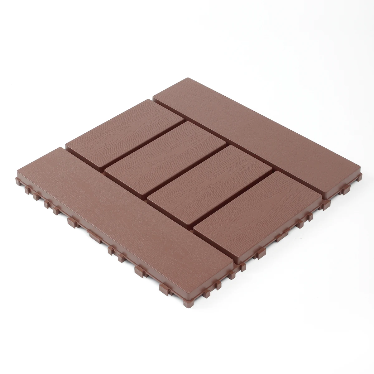 H style 12 inch balcony deck tiles, DIY interlocking deck floor tiles, indoor and outdoor floor tiles, patio tiles for easy and quick installation for porch poolside, backyard, 44 pieces  brown    RR