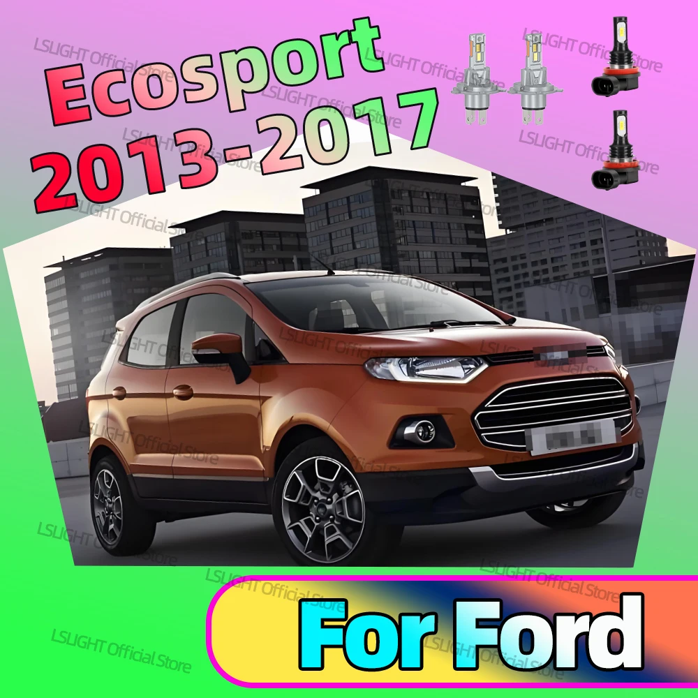 

2/4Pcs Car Lamp Bulbs 3570 CSP 6000K 12V For Ford Ecosport 2013 2014 2015 2016 2017 Hi/Lo Beam Headlight Fog Lights LED Kit