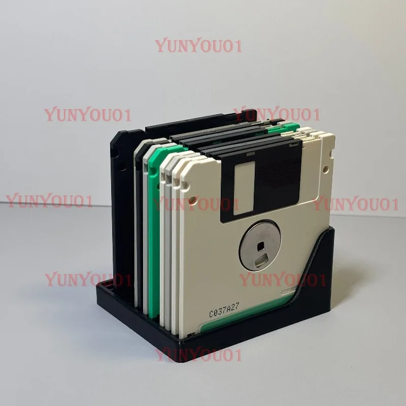 3.5-inch Floppy Disk Storage Box, Embroidery Machine Disk, Retro Computer Floppy Disk Tray Cabinet Grid Floppy Disk Storage Rack
