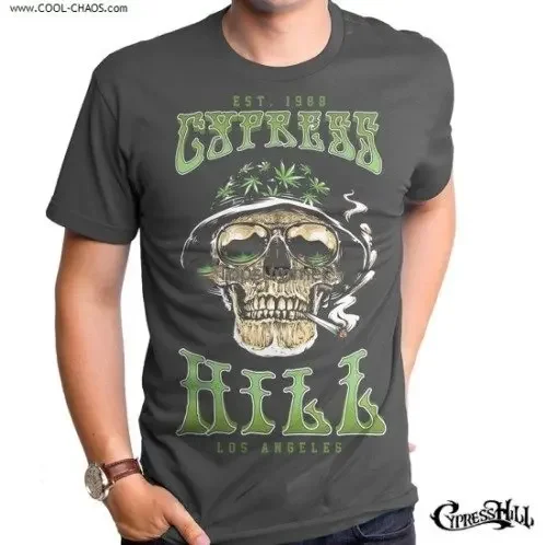 Cypress Hill T-Shirt Cypress Hill Est.1988 Smoking Skull Pot Leaf T-Shirt