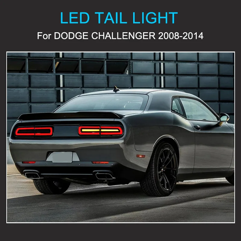 Zespół świateł tylnych LED do Dodge Challenger 2008-2014 Światła tylne Plug and Play z czerwoną / żółtą dynamiczną lampą tylną LED