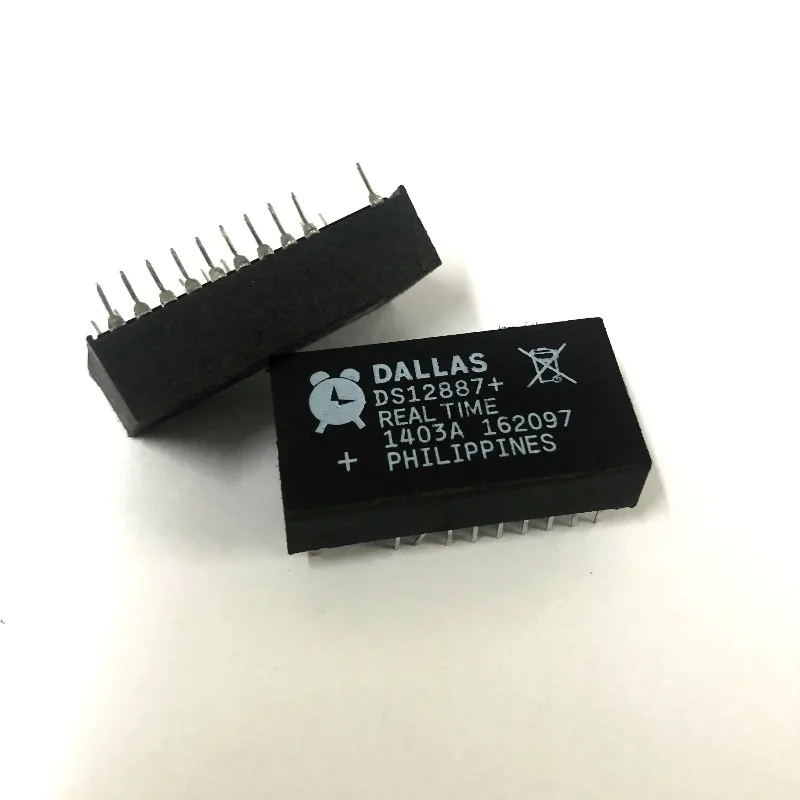 2Pcs DALLAS clock chip DS12887 + DS12C887 + real-time clock module, time IC DIP-18