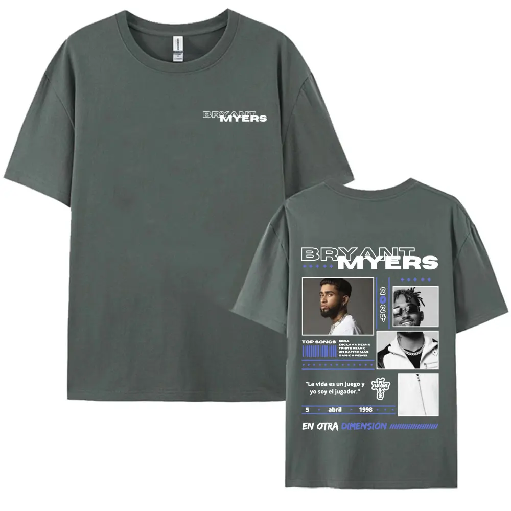 Rapper Bryant Myers Album 2025 Tour Merch T Shirt Men Fashion Hip Hop Casual Pop Music Tops Unisex 100% Cotton Oversized T-shirt