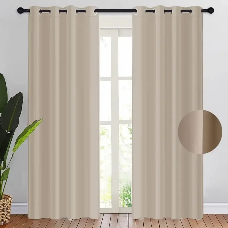 2 stuks verduisteringsgordijn kamerverduistering en lichtverminderend gordijn effen kleur voor studeerkamer keuken woonkamer decor