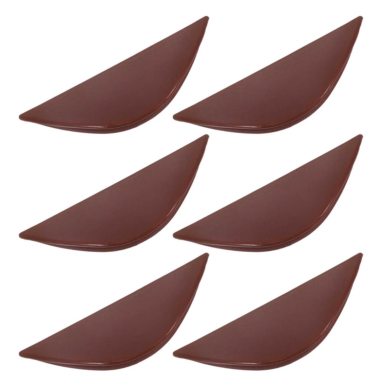 

6pcs Semicircle Edge Pull Adhesive Cabinet Plastic Door Handles Wear Resistant Easy Install Brown Kitchen Cabinet Cupboard