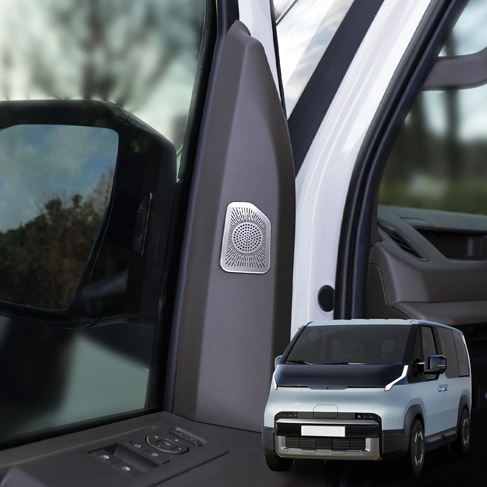 

2Pcs For Kia PV5 2025-2026 LHD/RHD Stainless Steel Car Door A-pillar Speaker Cover Interior Car Accessories