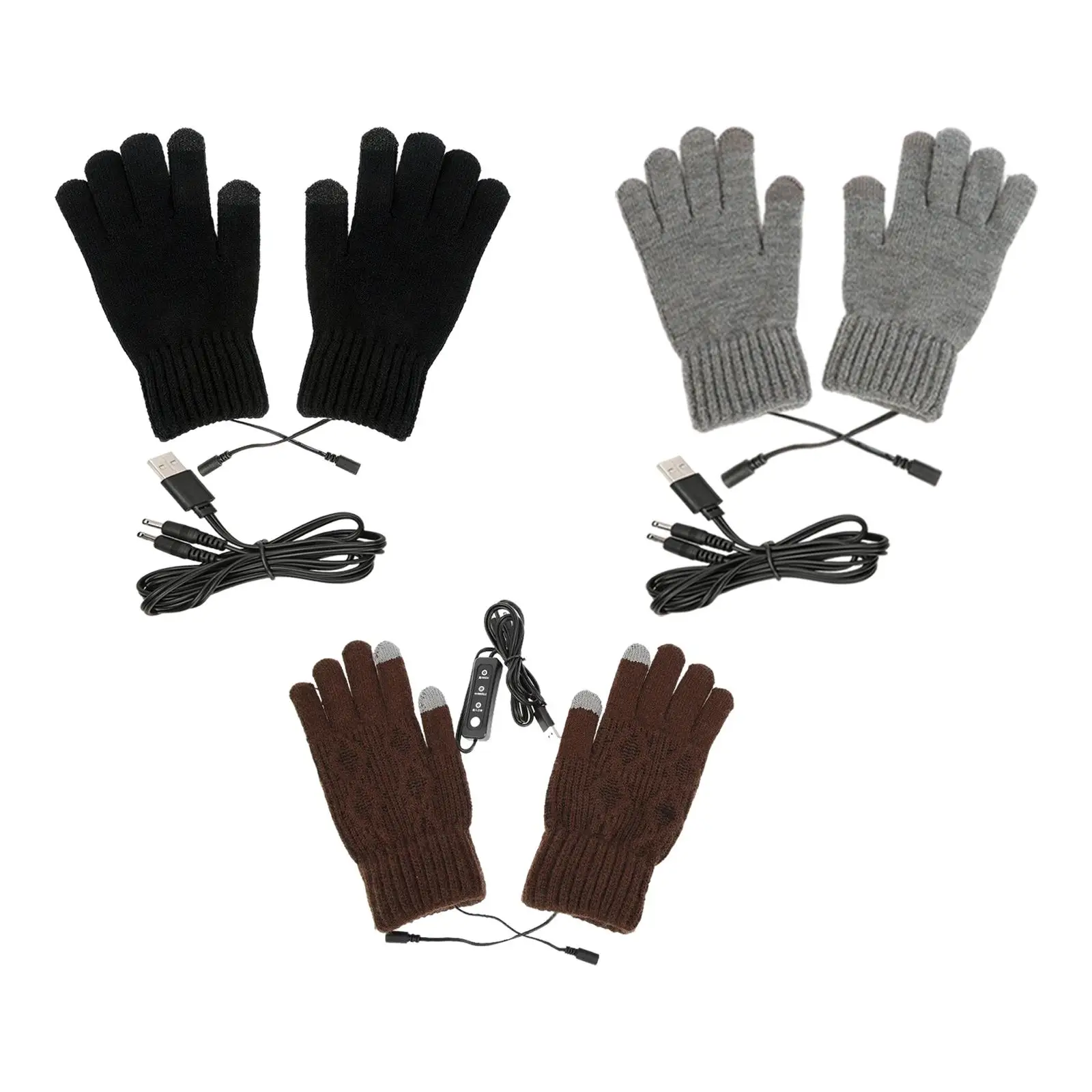 USB Heated Gloves for Men And Women, Knitting Heating Hands Warmer Winter Gift