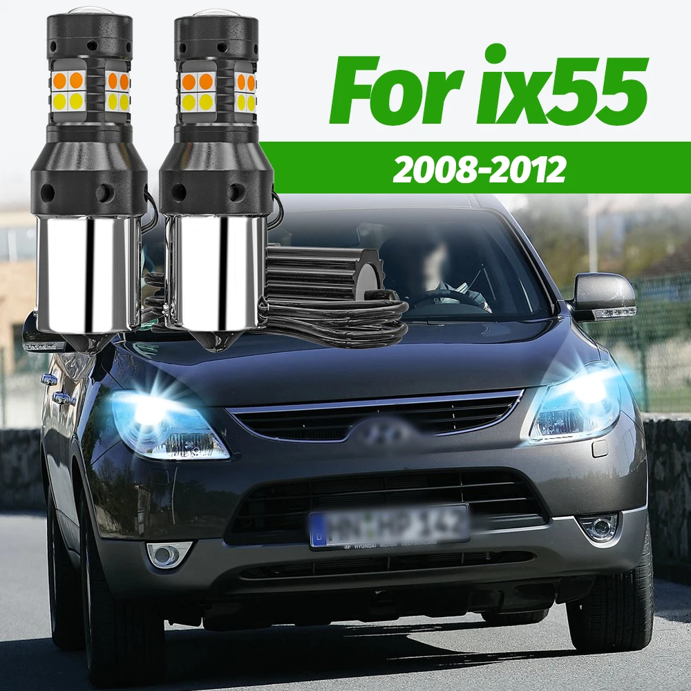 2 Stück Dual-Mode-Blinker + Tagfahrlicht-Zubehör LED DRL für Hyundai IX55 2008-2012 2009 2010 2011
