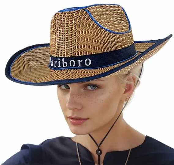 Wireless LED Western Cowboy Hat Luminous Summer Straw Hat Beach Sun Visor Cap Seaside Holiday Costume Hat for Men Women