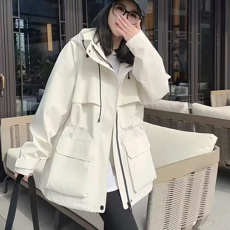 

Spring and Autumn Leisure Loose Slim Short Trench Coat 2025 New European Goods High-end Ribbon Stitching Contrast Jacket