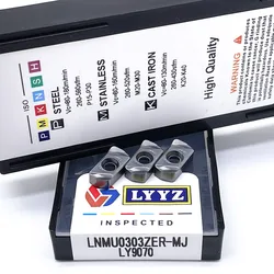 Lnmu0303zer mj超硬インサートcnc旋盤工具ステンレス鋼および鋼用外部旋削工具