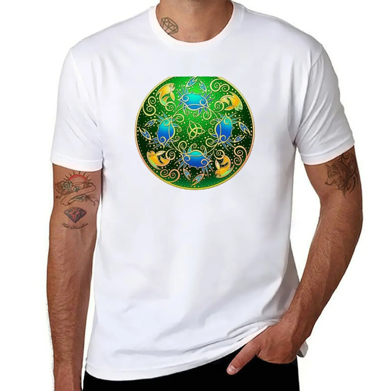 

Crab Lagoon Mandala - Green T-Shirt t shirts with prints man t shirt summer T-Shirt