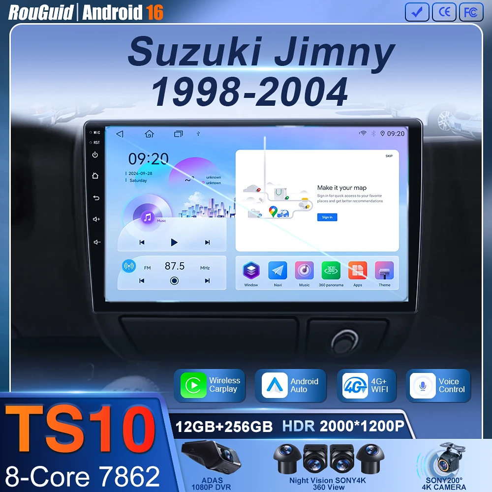 

Car Radio Android Multimedia Player For Suzuki Jimny 1998 - 2004 Carplay GPS Navigation QLED Touch Screen Auto Stereo WIFI DSP