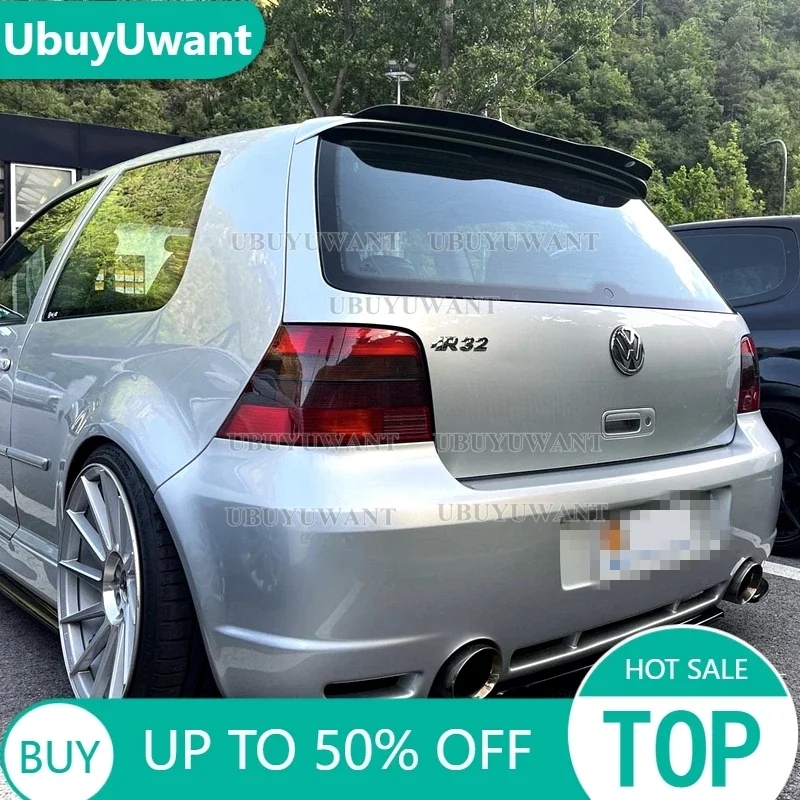 

Задний спойлер для крыши UBUYUWANT для 99-06 VW Golf 4 MK4 R32, спойлер для хэтчбека из АБС-пластика, блестящий черный Автомобильный спойлер