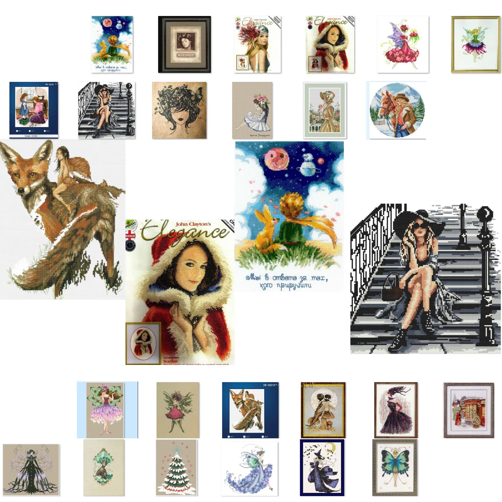 

Embroidery Cross Stitch Kits Craft DIY Needlework Cotton Canvas -Girl Series - Girls and Dogs