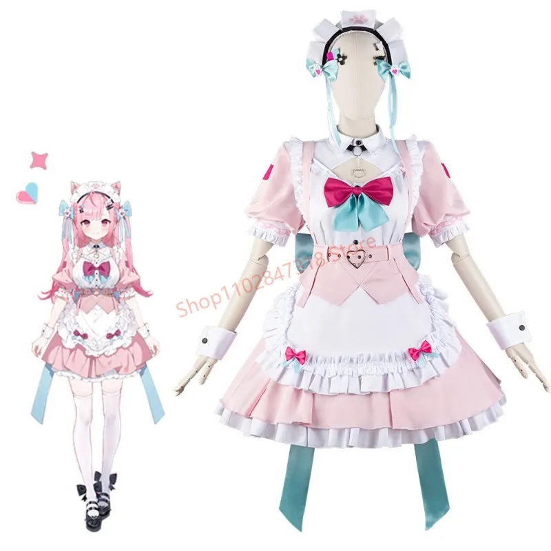 

2025 Vtuber Yuuki Sakuna Cosplay Apron Dress Virtual YouTuber Maid Outfits Halloween Carnival Cosplayer Virtual Anchor Costumes