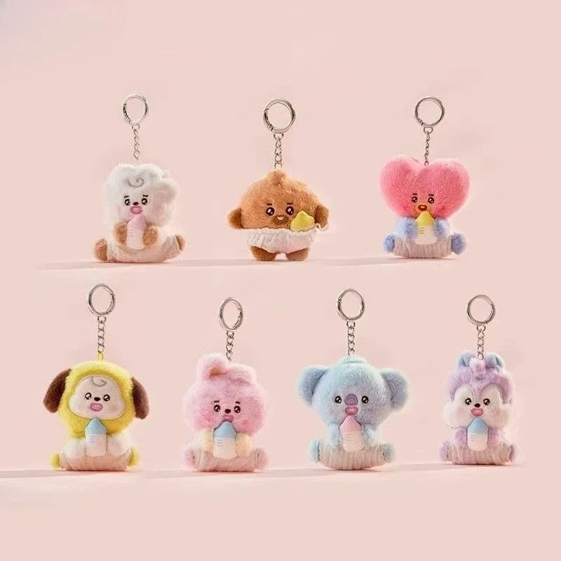New BTS Keychain Baby Series Cute Cartoon Creativity Bottle Hugging Design Exquisite Schoolbag Ornaments Fan Gifts